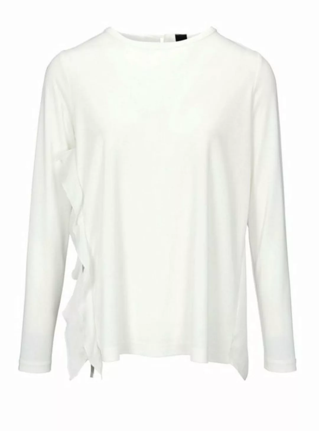 heine Rundhalsshirt Heine Damen Rüschen-Shirt mit Reißverschluss, weiß günstig online kaufen