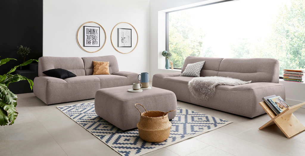 DOMO collection 2-Sitzer "Cesena modernes Sofa mit flachen Armlehnen, komfo günstig online kaufen