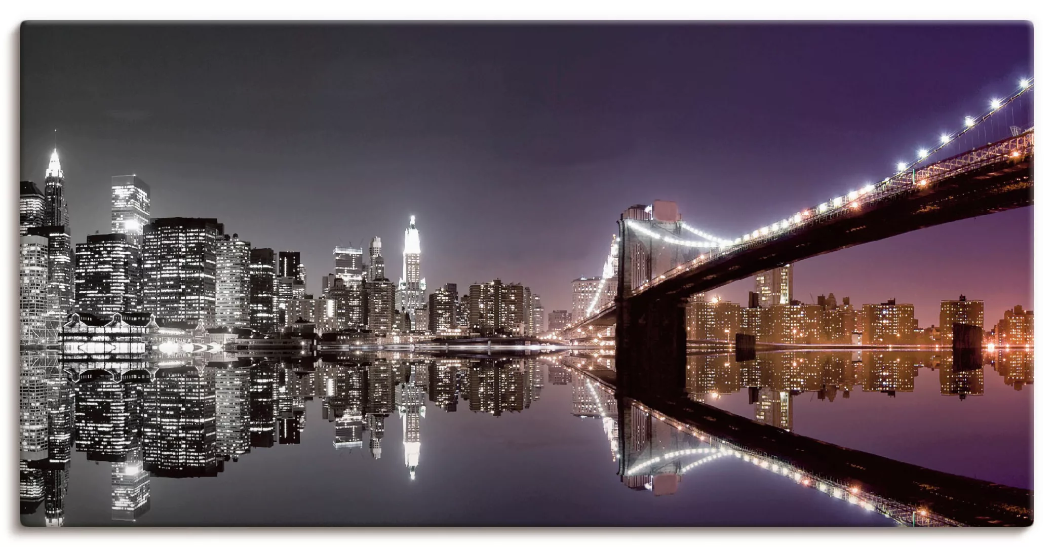 Artland Wandbild »New York Skyline nächtliche Reflektion«, Amerika, (1 St.) günstig online kaufen