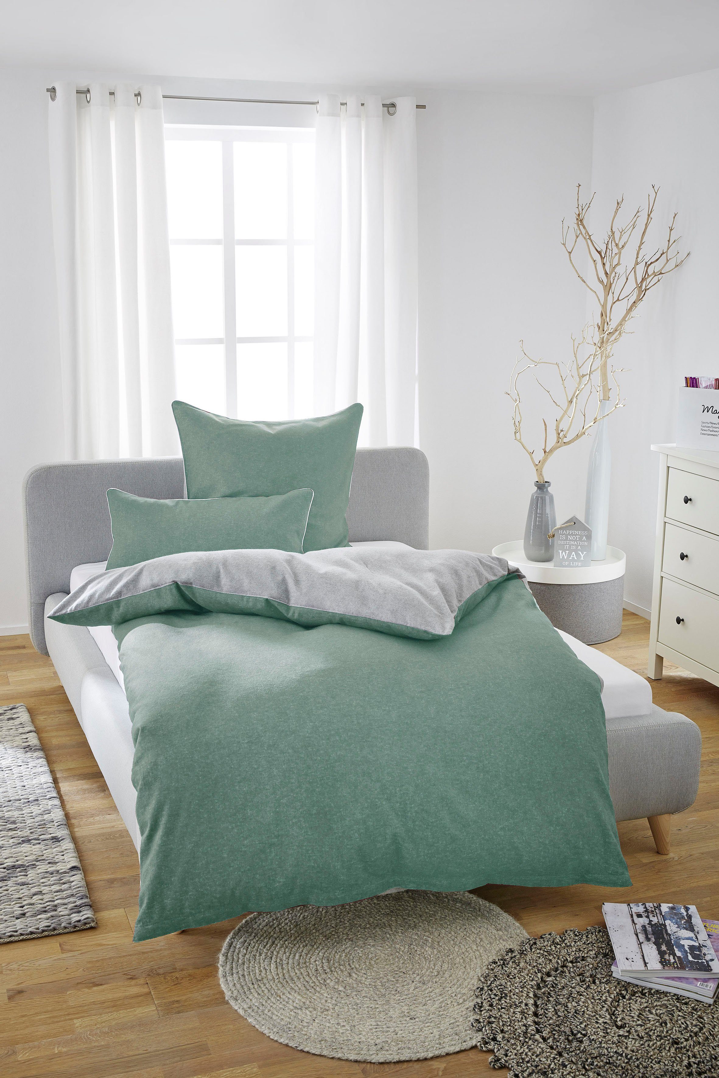 Biberna Wendebettwäsche Hermal, Flanell, 2 teilig, günstig online kaufen
