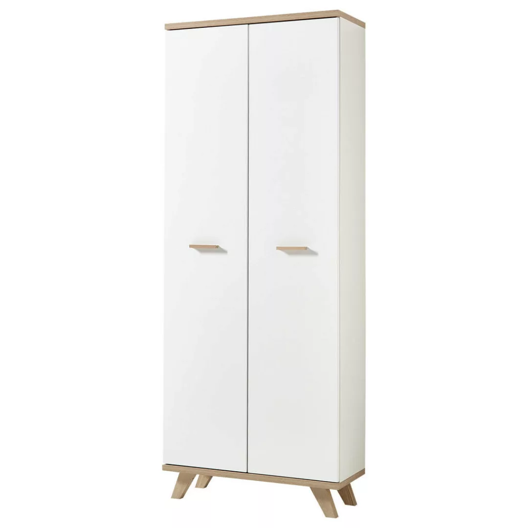 Aktenschrank weiß Eiche San-Remo Nachbildung B/H/T: ca. 75x193x37 cm günstig online kaufen