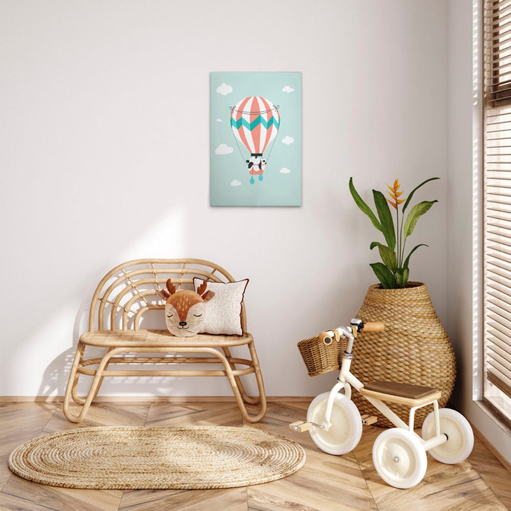 A.S. Création Leinwandbild "Animal Balloon 1 - Wandbild Grün Weiß Rot Keilr günstig online kaufen