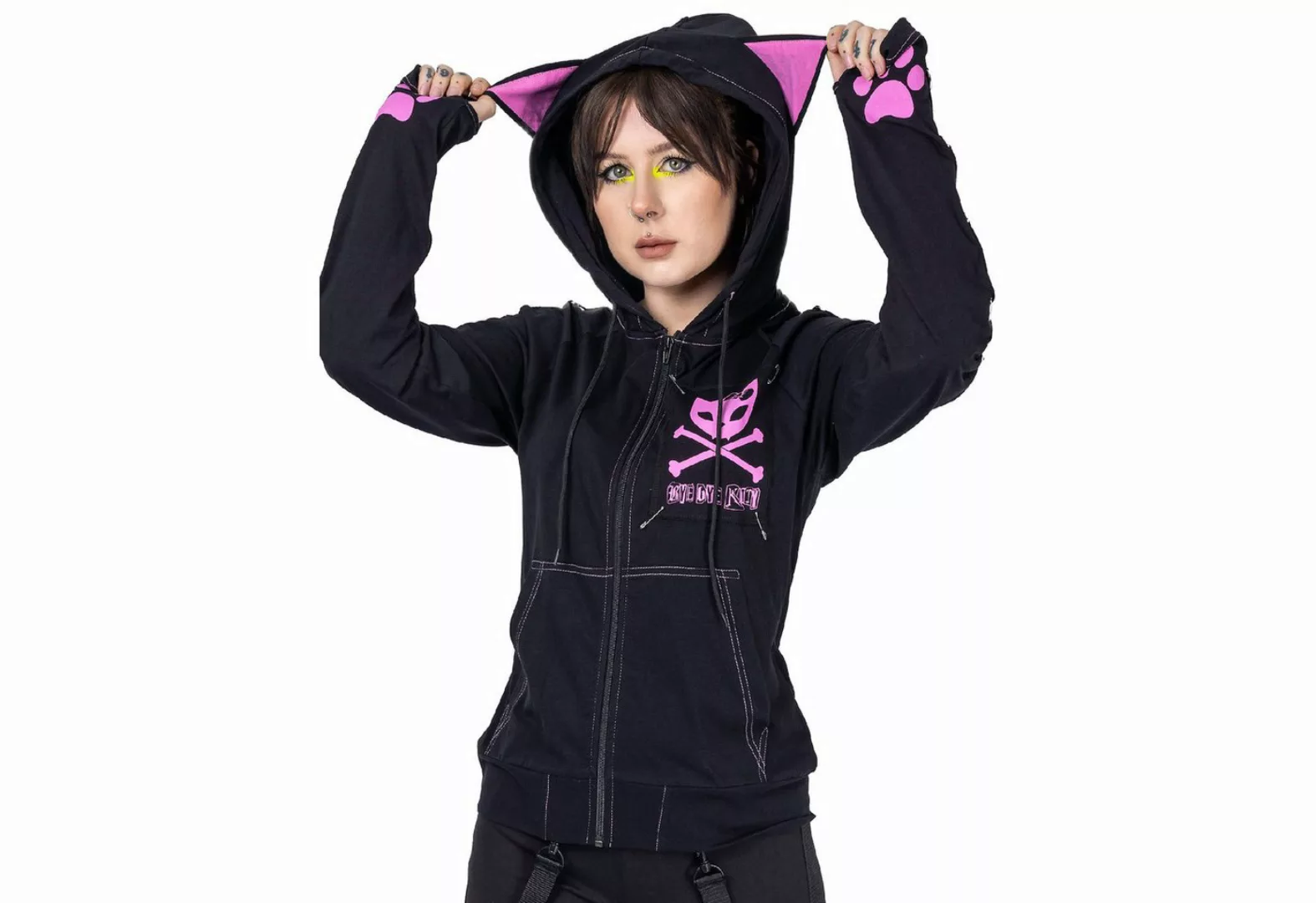 Bye Bye Kitty Kapuzensweatshirt BBK Void Hood Cute Kawaii Cosplay Katze Cat günstig online kaufen