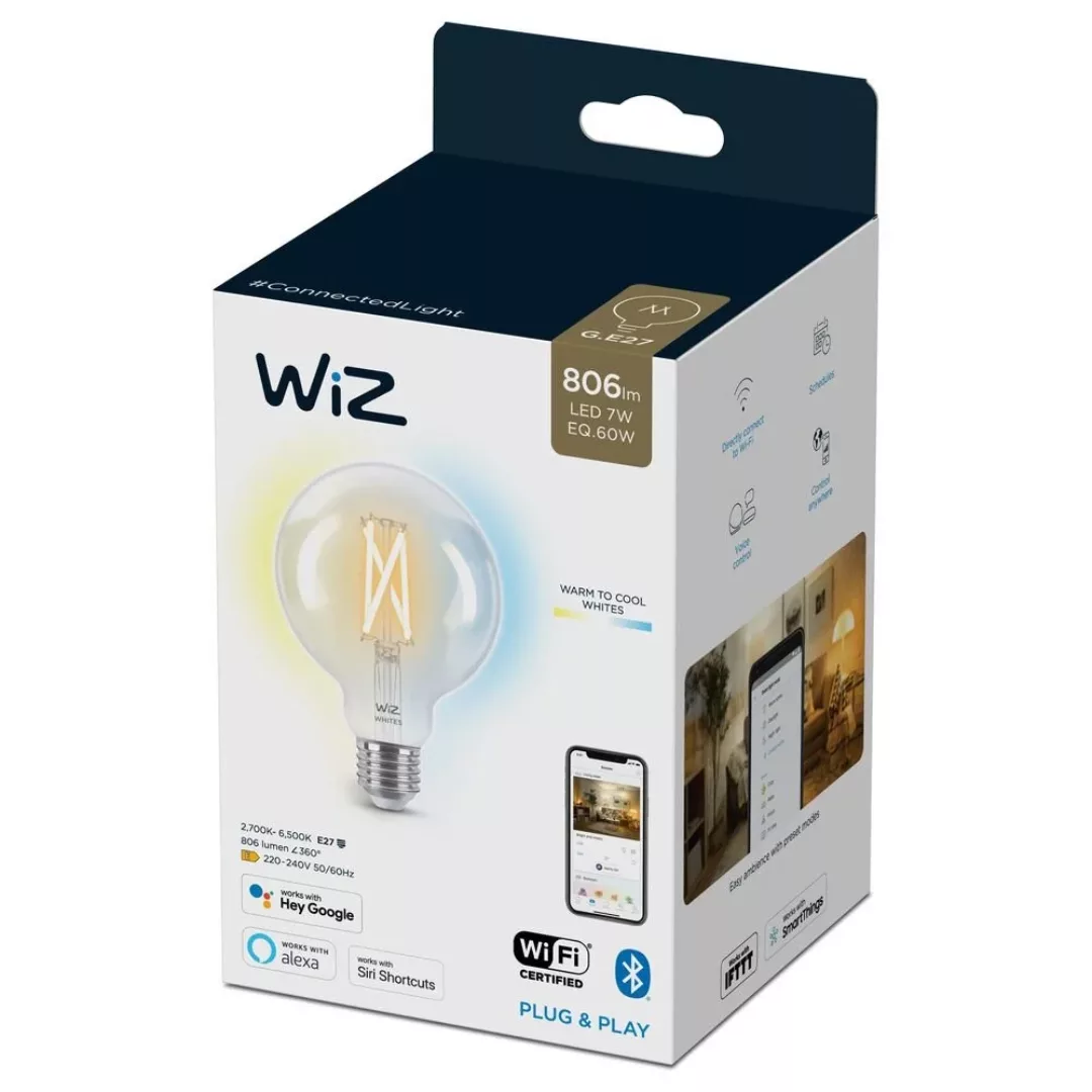 WiZ smarte LED Filament Lampe E27 Globe - G95 7W 806lm 2700-6500K dimmbar E günstig online kaufen