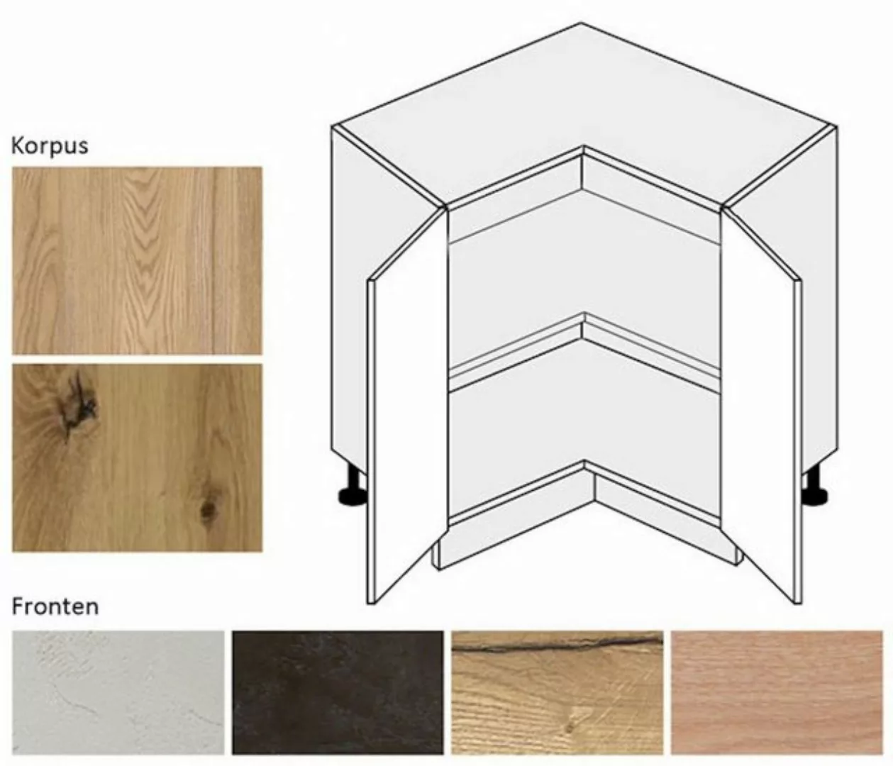 Feldmann-Wohnen Eckschrank Malmo (Malmo, 1-St) 84cm Korpusfarbe artisan eic günstig online kaufen