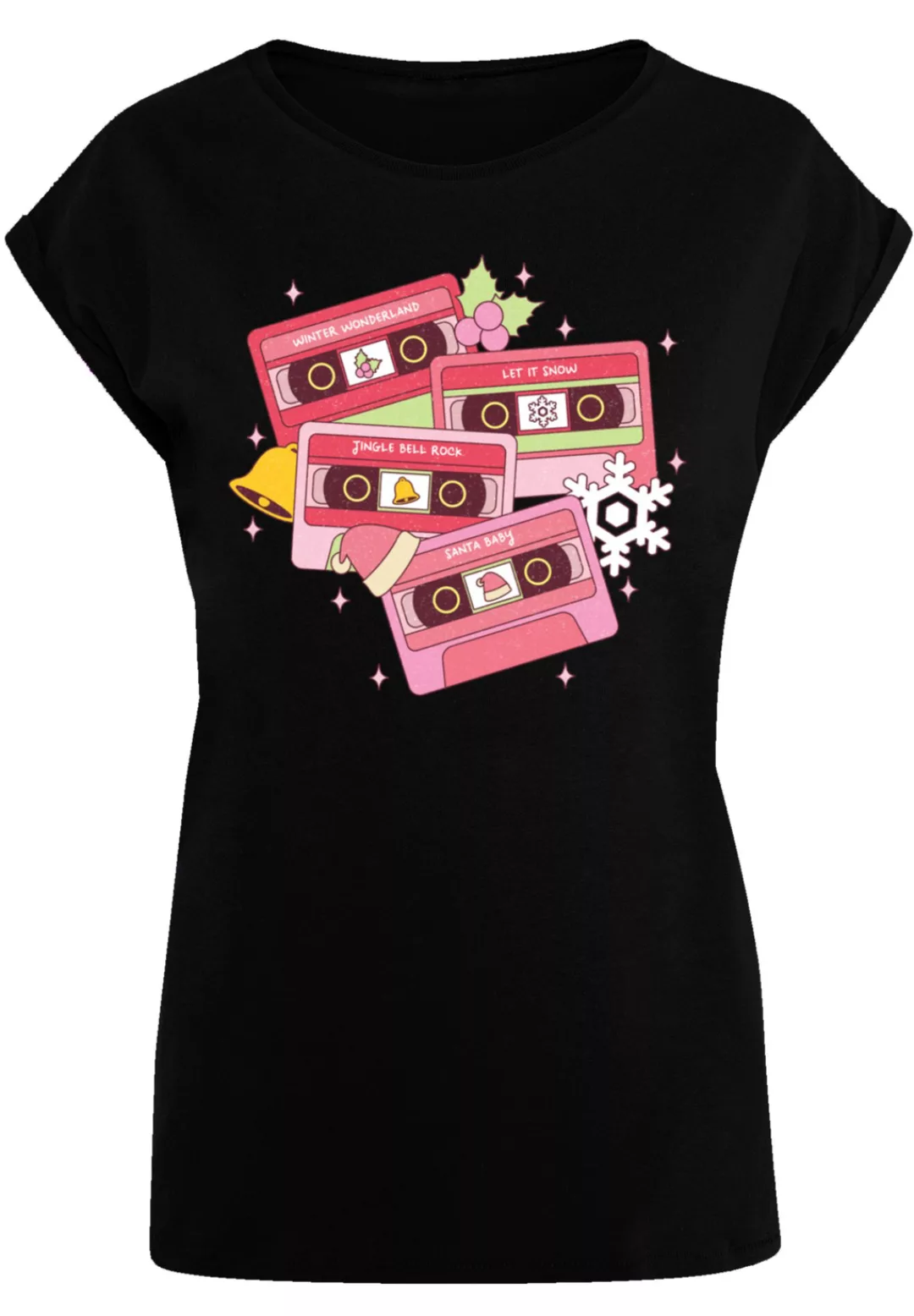 F4NT4STIC T-Shirt "Weihnachten Retro Song Tapes Pink", Premium Qualität, We günstig online kaufen