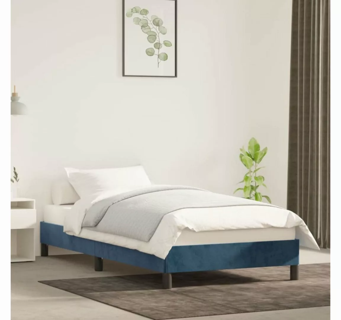 furnicato Bett Bettgestell Dunkelblau 90x200 cm Samt günstig online kaufen