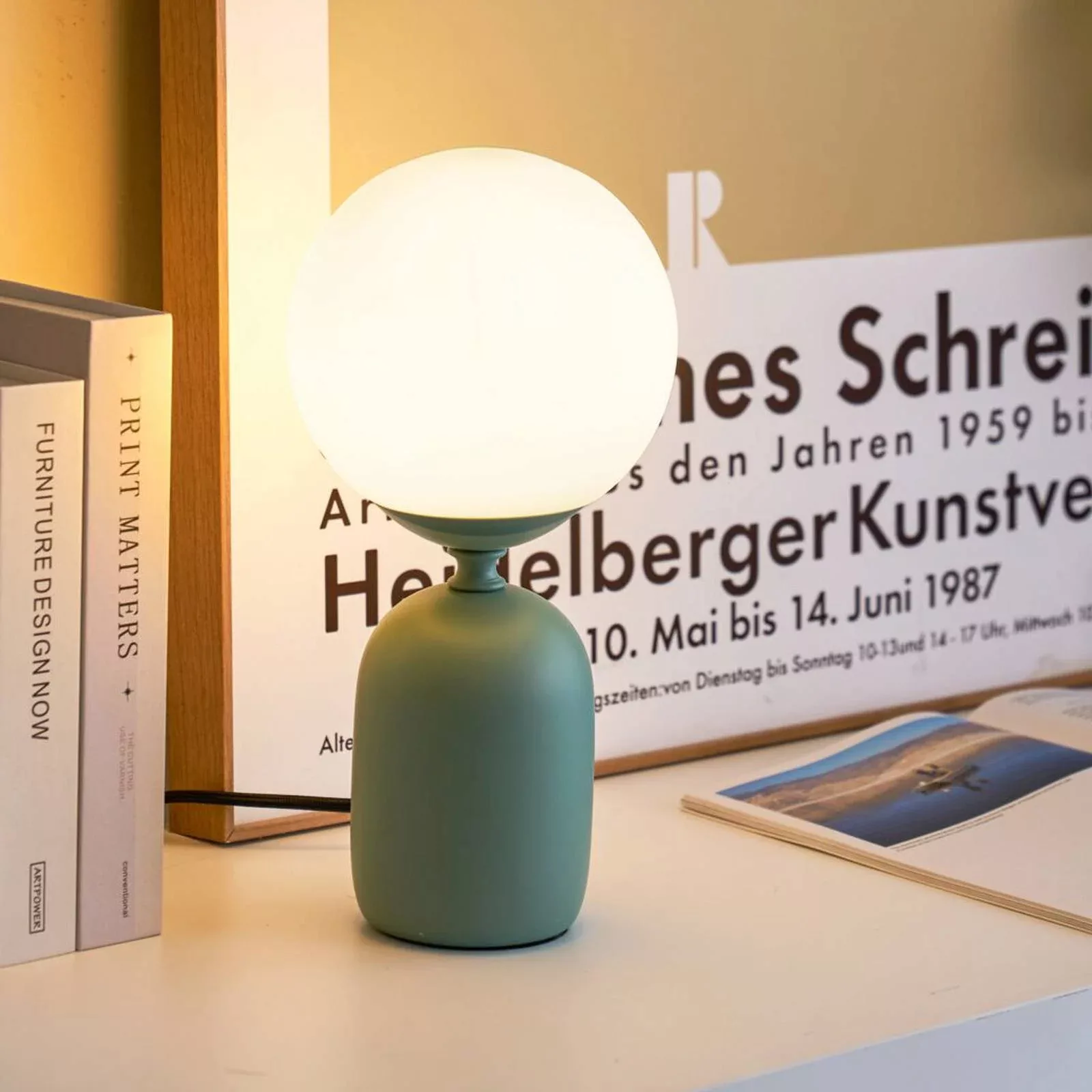 Pauleen Glowing Charm Tischlampe, Keramikfuß grün günstig online kaufen