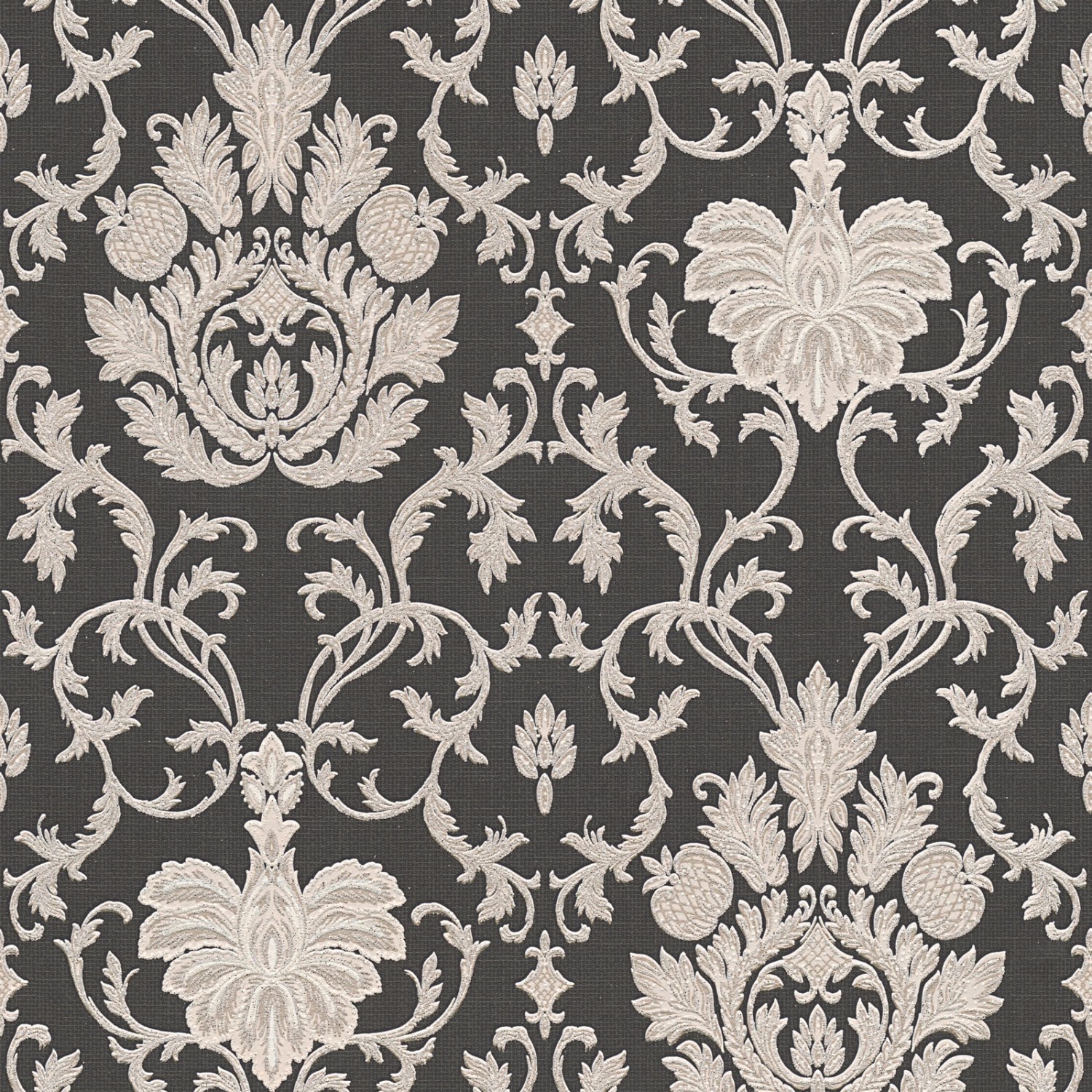 Bricoflor Barock Tapete Schwarz Grau Elegante Vintage Tapete mit Ornament i günstig online kaufen