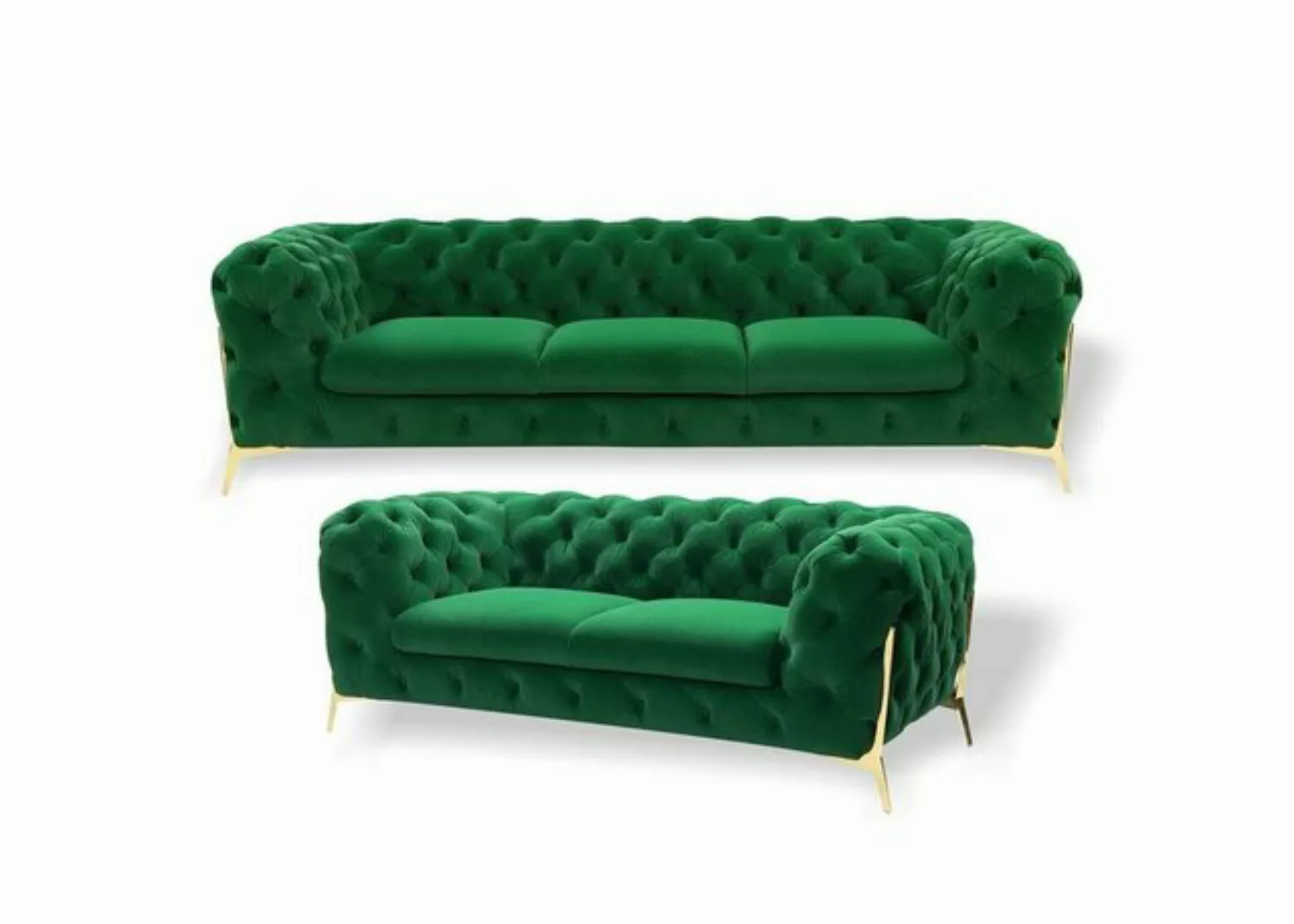 JVmoebel Sofa Blaue Luxus Moderne Chesterfield Couchgarnitur 3+2 Sitzer Neu günstig online kaufen
