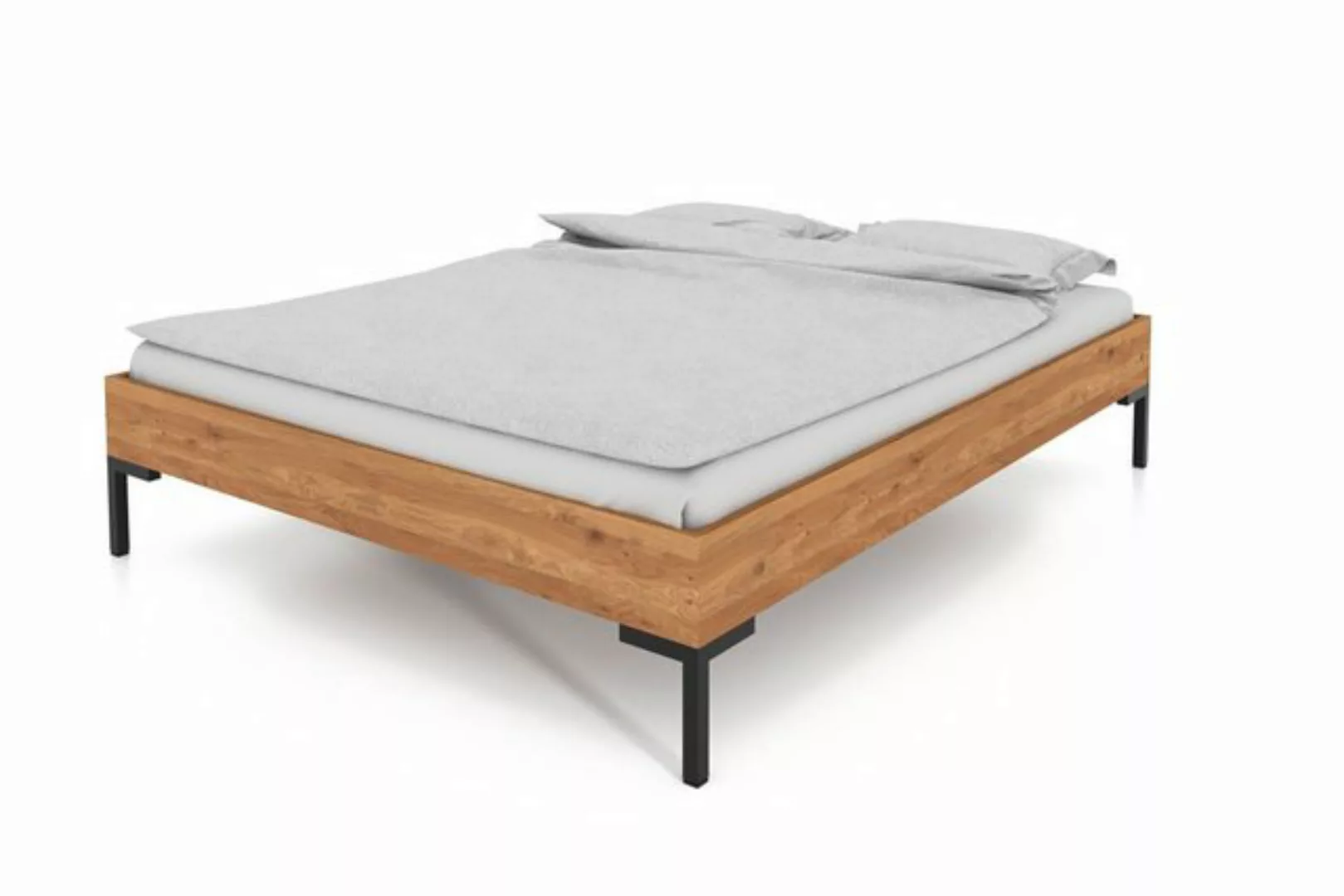 byoak Bett ABIES 140 x 190 aus Massivholz, ohne Kopfteil, Naturgeölt günstig online kaufen