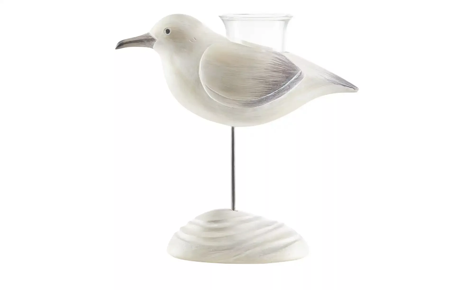 HOME STORY Teelichthalter   Möwe ¦ weiß ¦ Polyresin (Kunstharz),Glas ¦ Maße günstig online kaufen