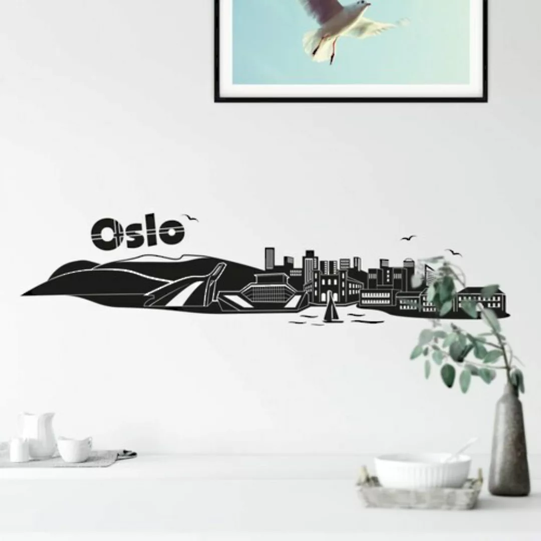 Wall-Art Wandtattoo »XXL Stadt Skyline Oslo 100cm«, (1 St.), selbstklebend, günstig online kaufen