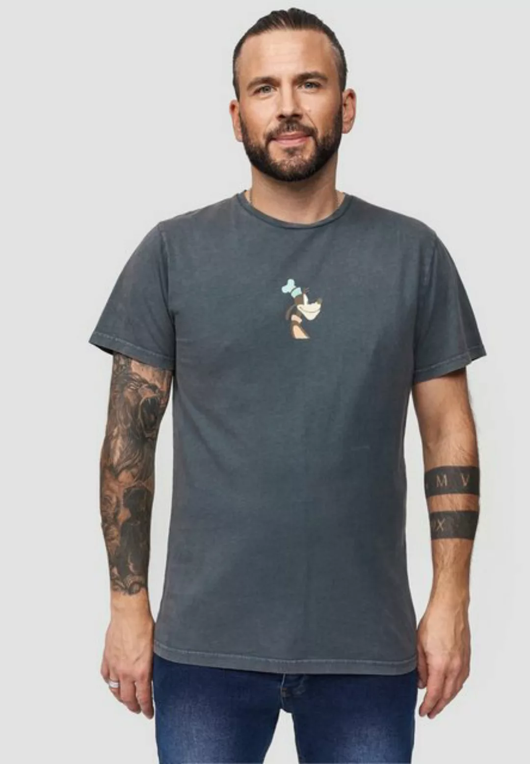 Recovered T-Shirt Disney Goofy Side Profile GOTS zertifizierte Bio-Baumwoll günstig online kaufen