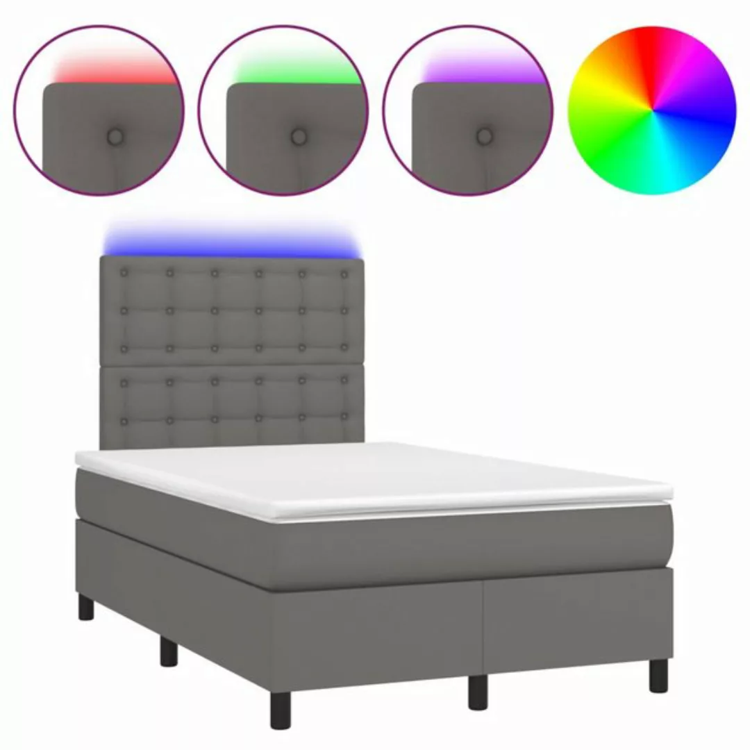 vidaXL Boxspringbett Boxspringbett mit Matratze & LED Kunstleder (120 x 200 günstig online kaufen