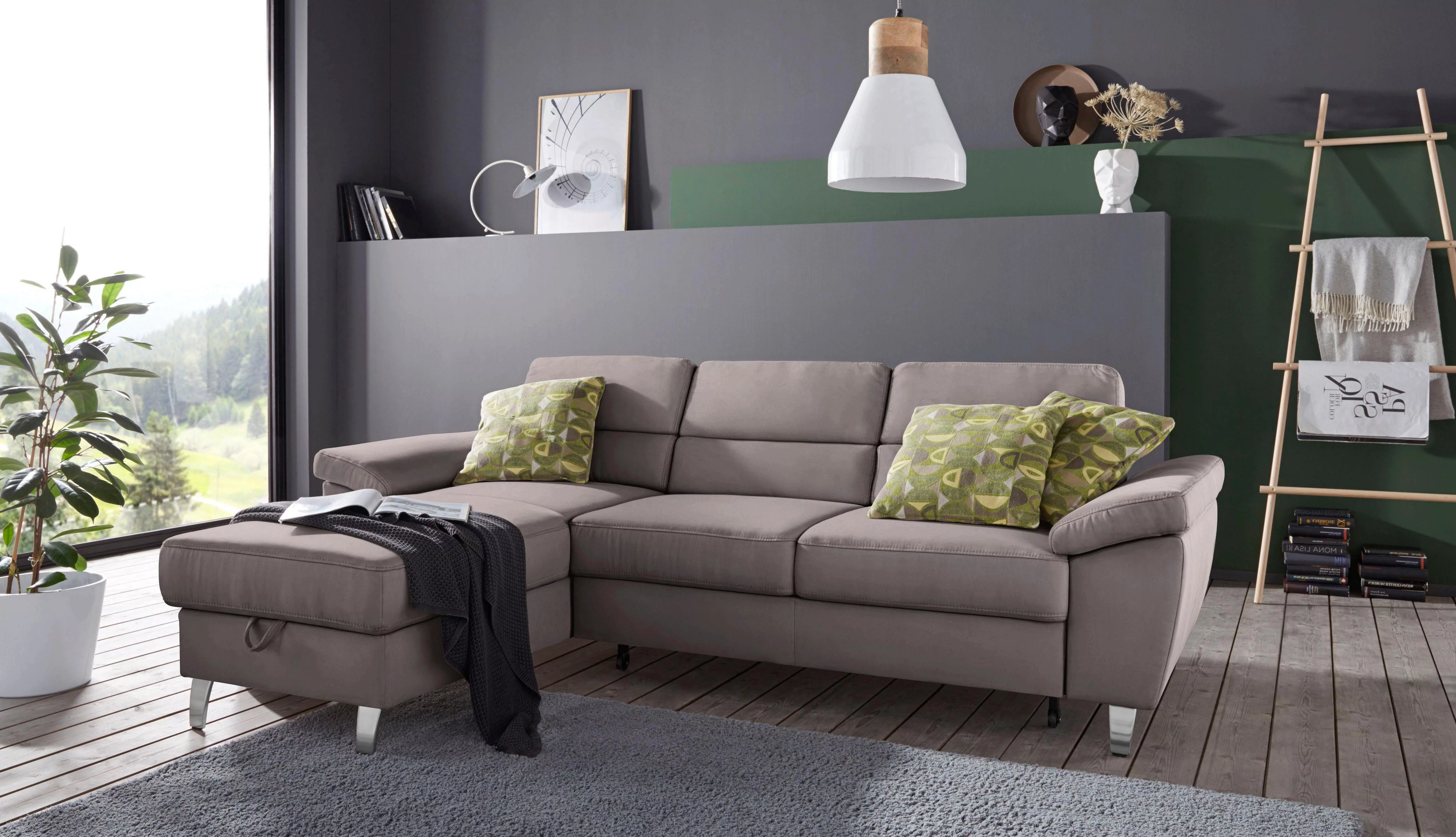 sit&more Ecksofa "Sorano L-Form", wahlweise mit Bettfunktion und Bettkasten günstig online kaufen