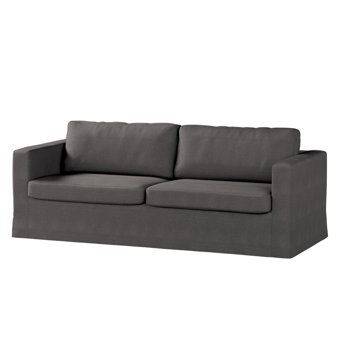 Bezug für Karlstad 3-Sitzer Sofa nicht ausklappbar, lang, dunkelgrau, Bezug günstig online kaufen