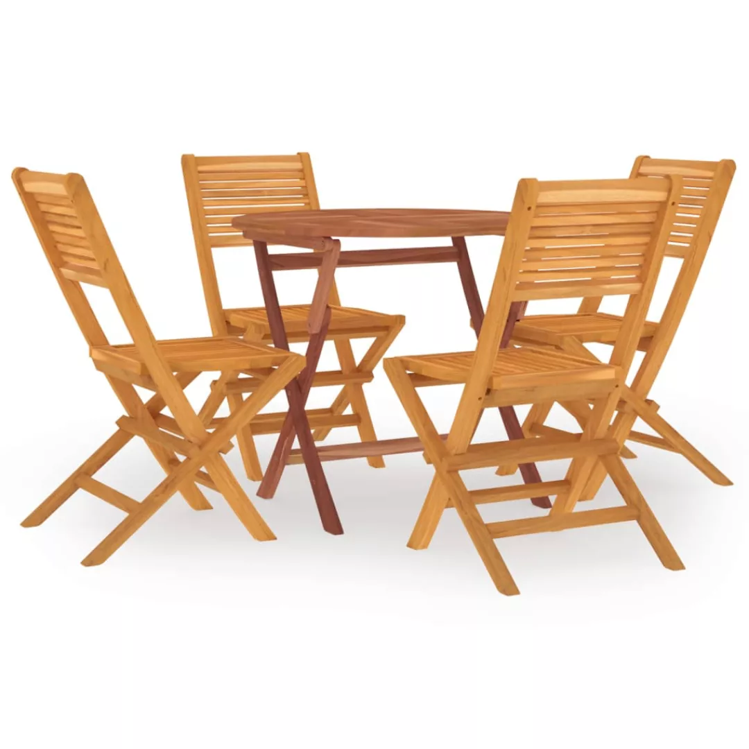 Vidaxl 5-tlg. Garten-essgruppe Massivholz Teak günstig online kaufen