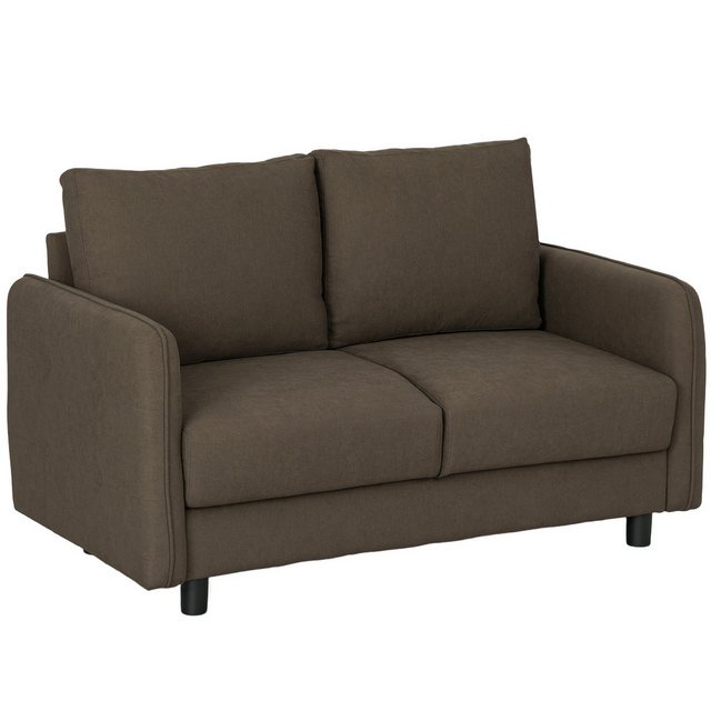 HOMCOM 2-Sitzer Sofa modern Couch mit Armlehne, 2 Wurfkissen, Polstersofa 1 günstig online kaufen