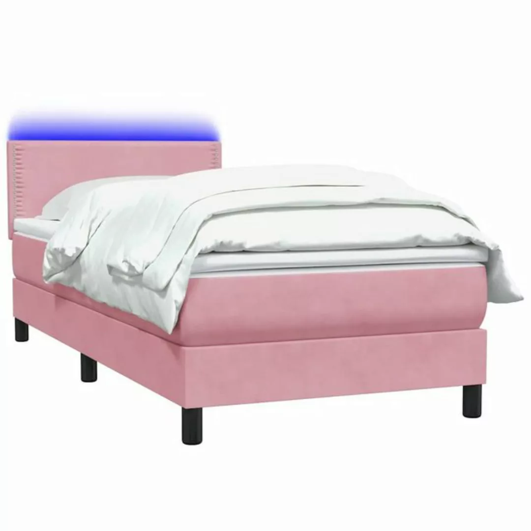 vidaXL Bett Boxspringbett mit Matratze Rosa 80x210 cm Samt günstig online kaufen