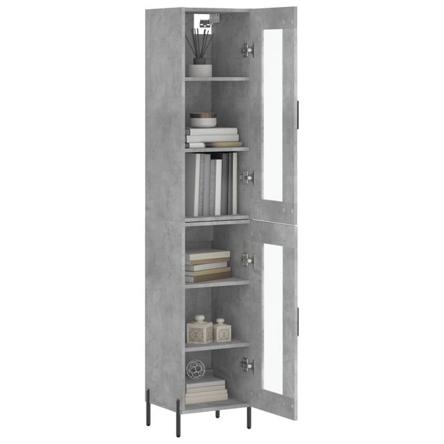 vidaXL Vitrine Highboard Betongrau 34,5x34x180 cm Spanplatte Glas Vitrine günstig online kaufen