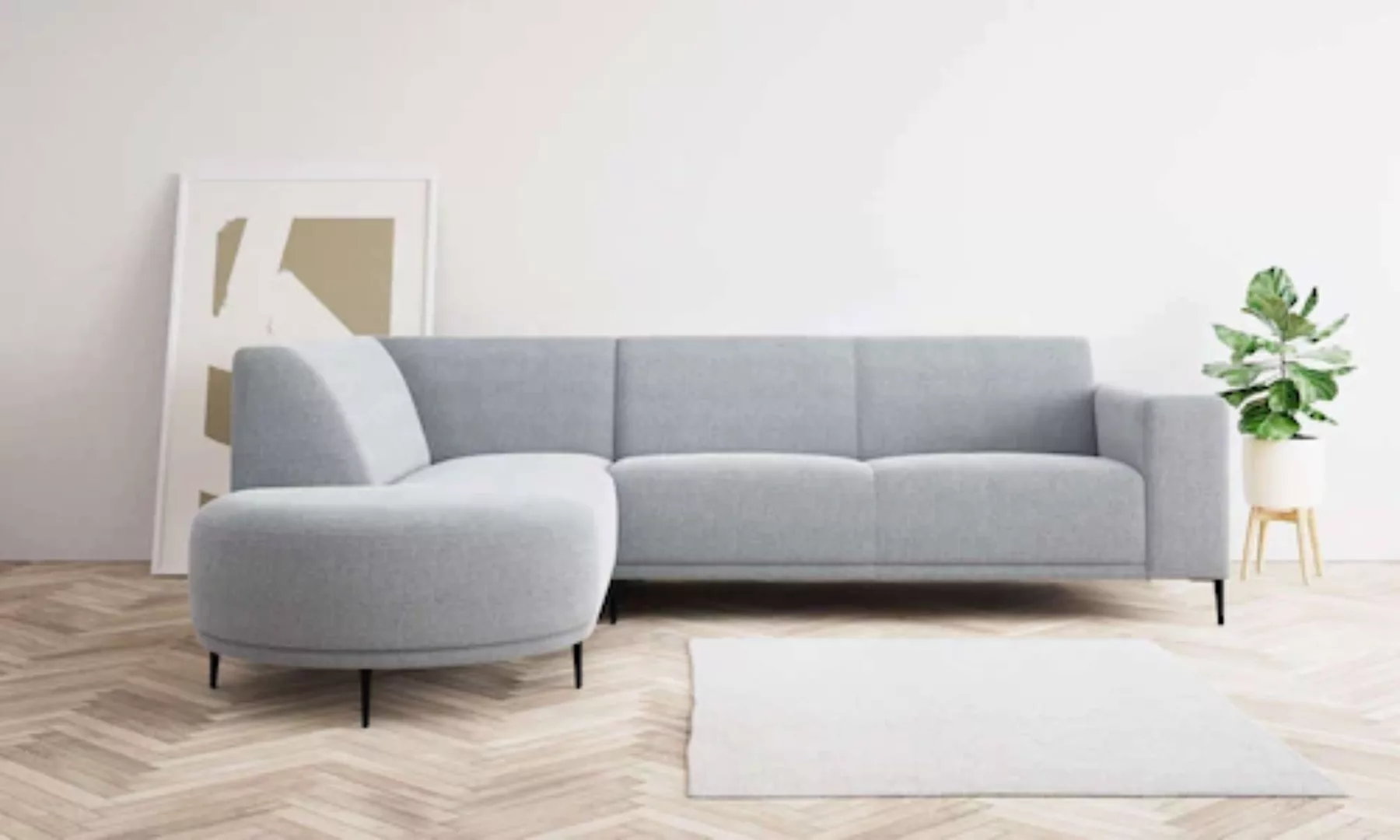 andas Ecksofa »Vorby«, L-Form, Breite 252 cm, weicher Chenille-Stoff, schwa günstig online kaufen