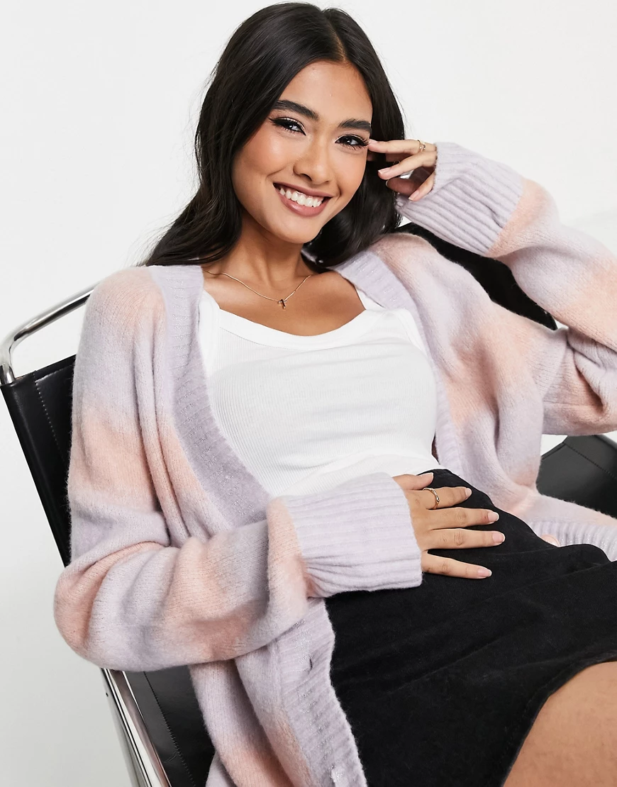 River Island – Kuschelige Strickjacke mit lockerer Passform in Rosa mit Far günstig online kaufen