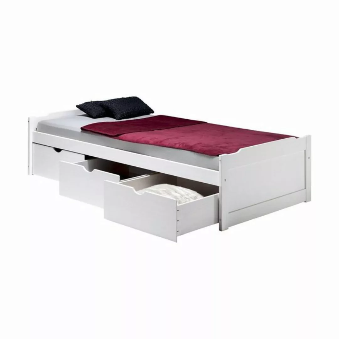 IDIMEX Funktionsbett MIA, Bett mit Stauraum MIA Kiefer massiv, weiss, Kinde günstig online kaufen