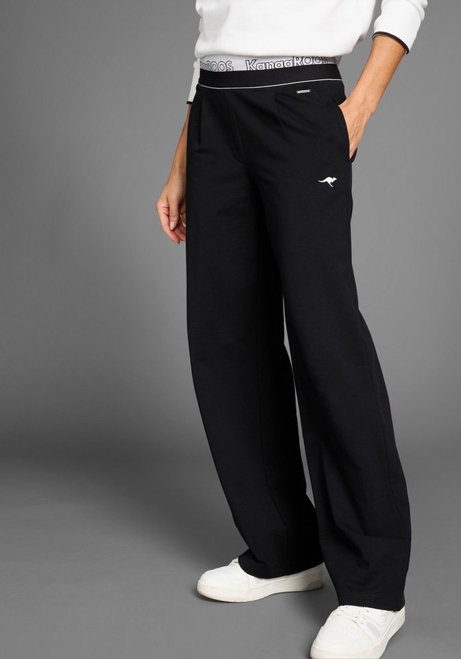 KangaROOS Jerseyhose Wide-Leg mit Logobund günstig online kaufen