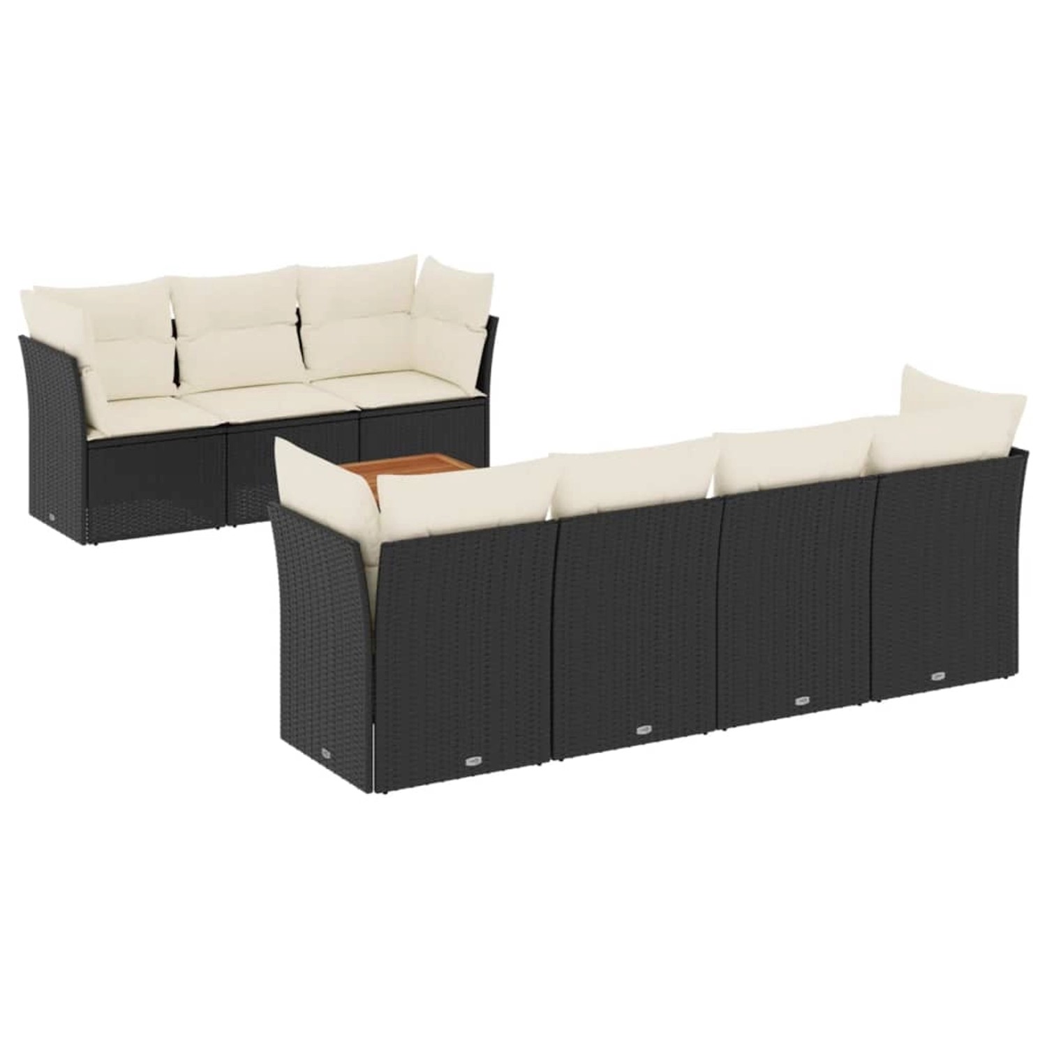 vidaXL 8-tlg Garten-Sofagarnitur mit Kissen Schwarz Poly Rattan Modell 70 günstig online kaufen