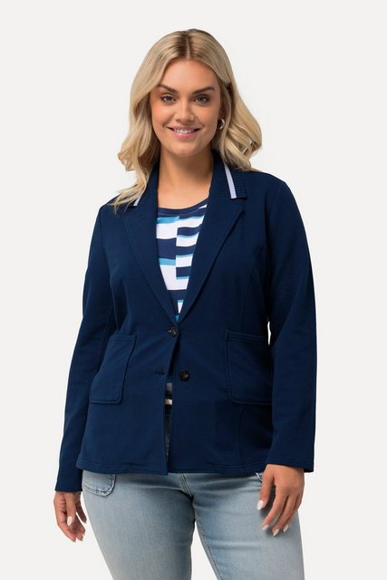 Ulla Popken Blusenblazer Sweat-Blazer Stretchkomfort Reverskragen günstig online kaufen