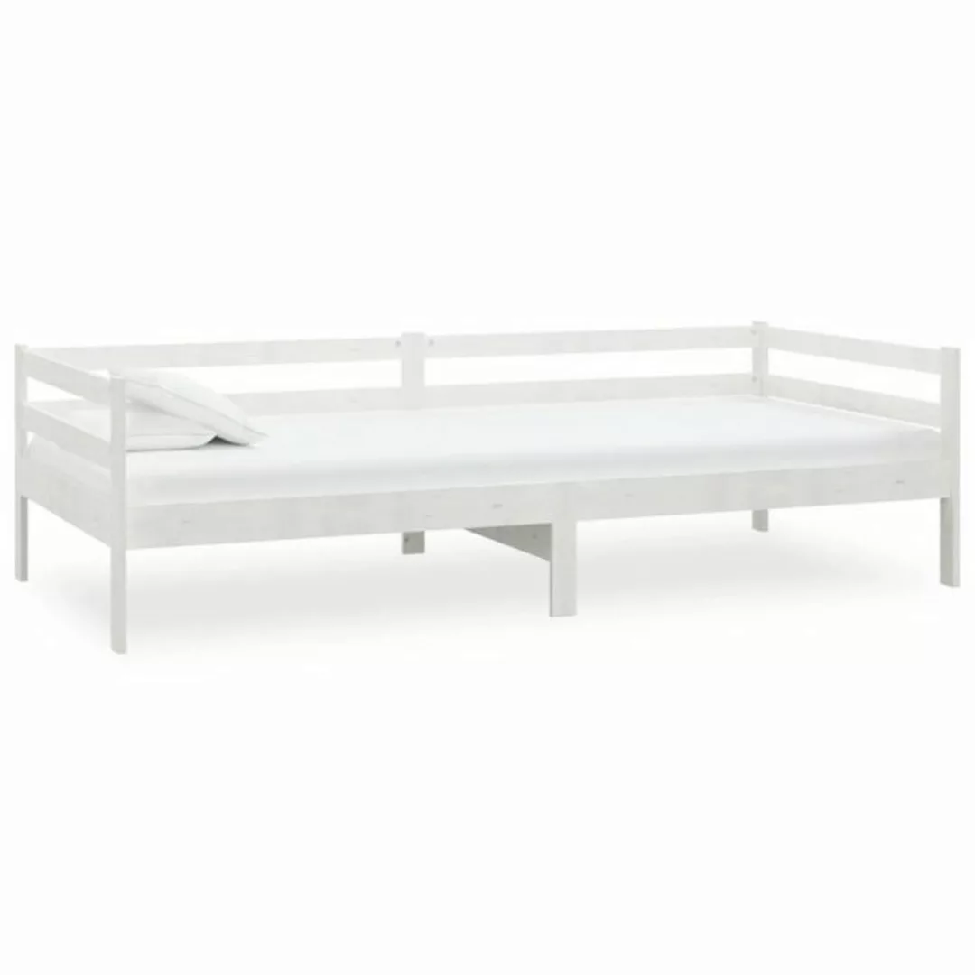 furnicato Bett Tagesbett mit Matratze 90x200 cm Weiß Kiefer Massivholz (1-t günstig online kaufen