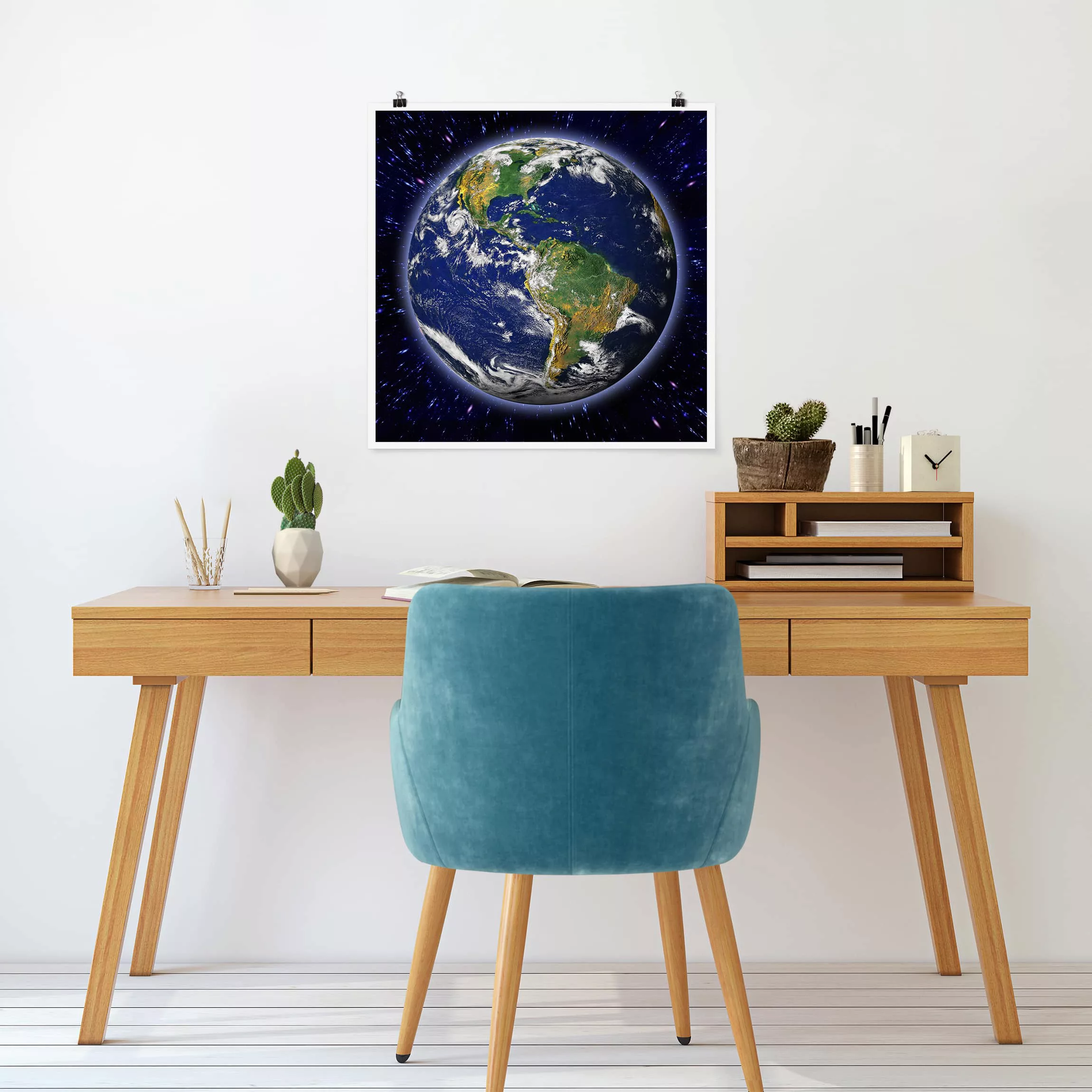 Poster - Quadrat Die Erde günstig online kaufen