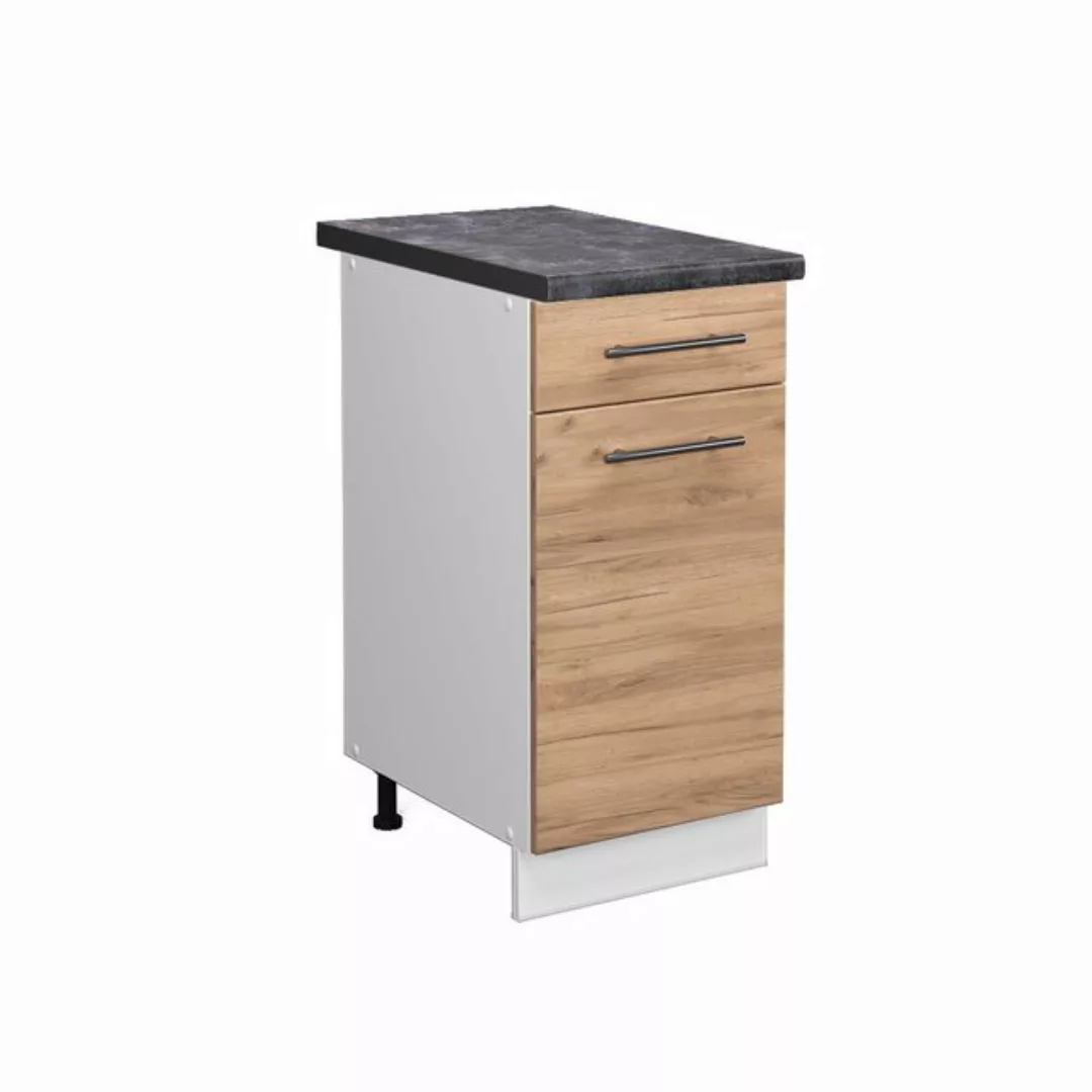 Vicco Unterschrank Fame-Line, Goldkraft Eiche/Weiß, 40 cm, AP Eiche günstig online kaufen