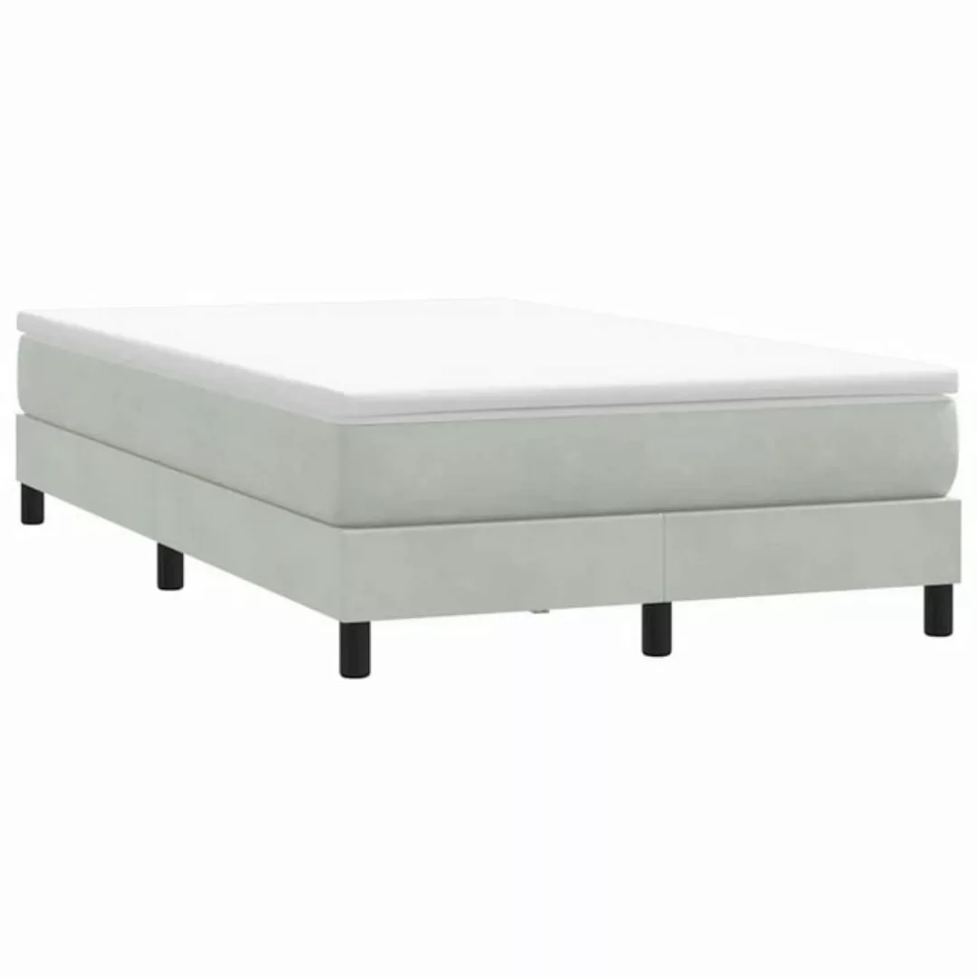 vidaXL Bett Boxspringbett ohne Matratze Hellgrau 120x220 cm Samt günstig online kaufen