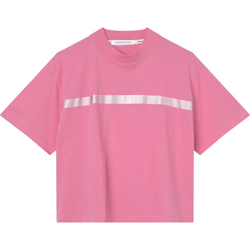 Calvin Klein Jeans Shiny Logo Blocking Kurzärmeliges T-shirt XS Lipstick Pi günstig online kaufen