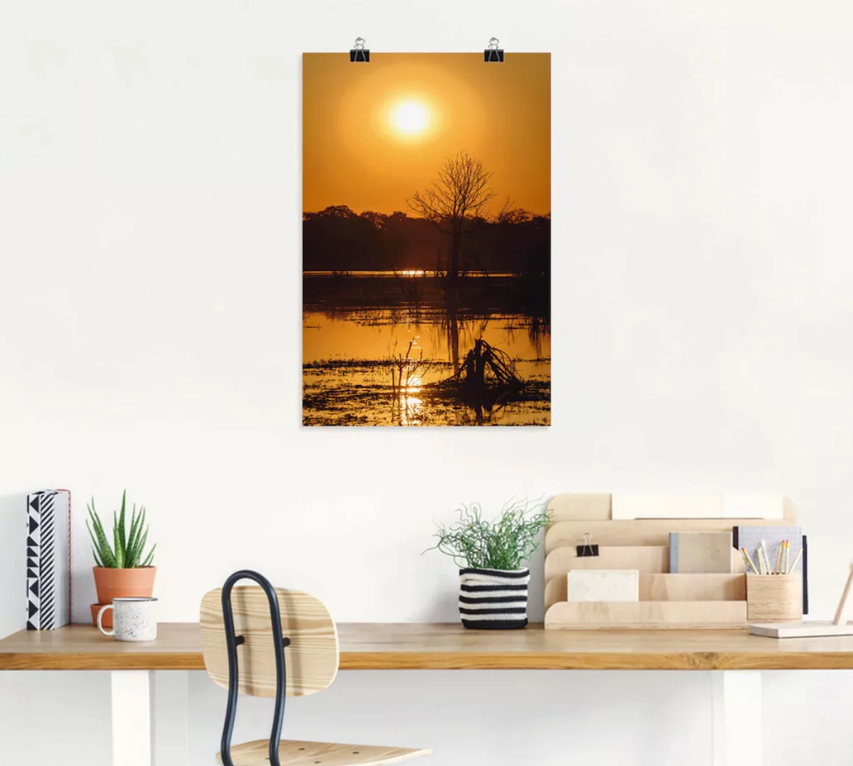 Artland Poster "Sonnenuntergang II", Afrika, (1 St.), als Alubild, Leinwand günstig online kaufen