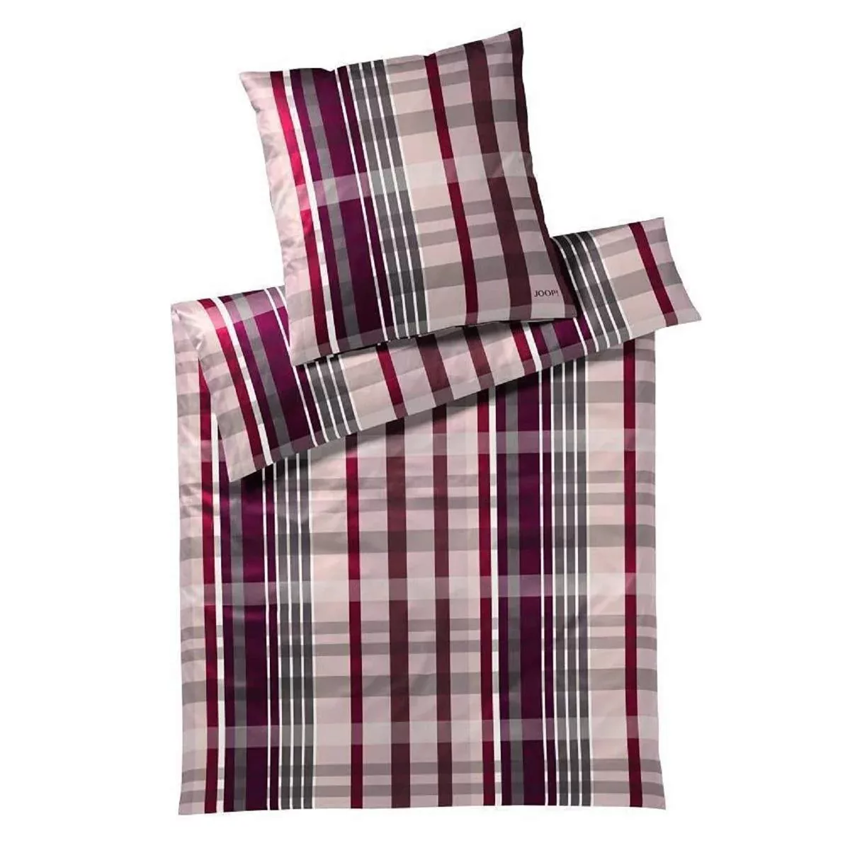 JOOP! Comfort Satin Bettwäsche 4098-1 Checks Rose kariert 135x200 günstig online kaufen