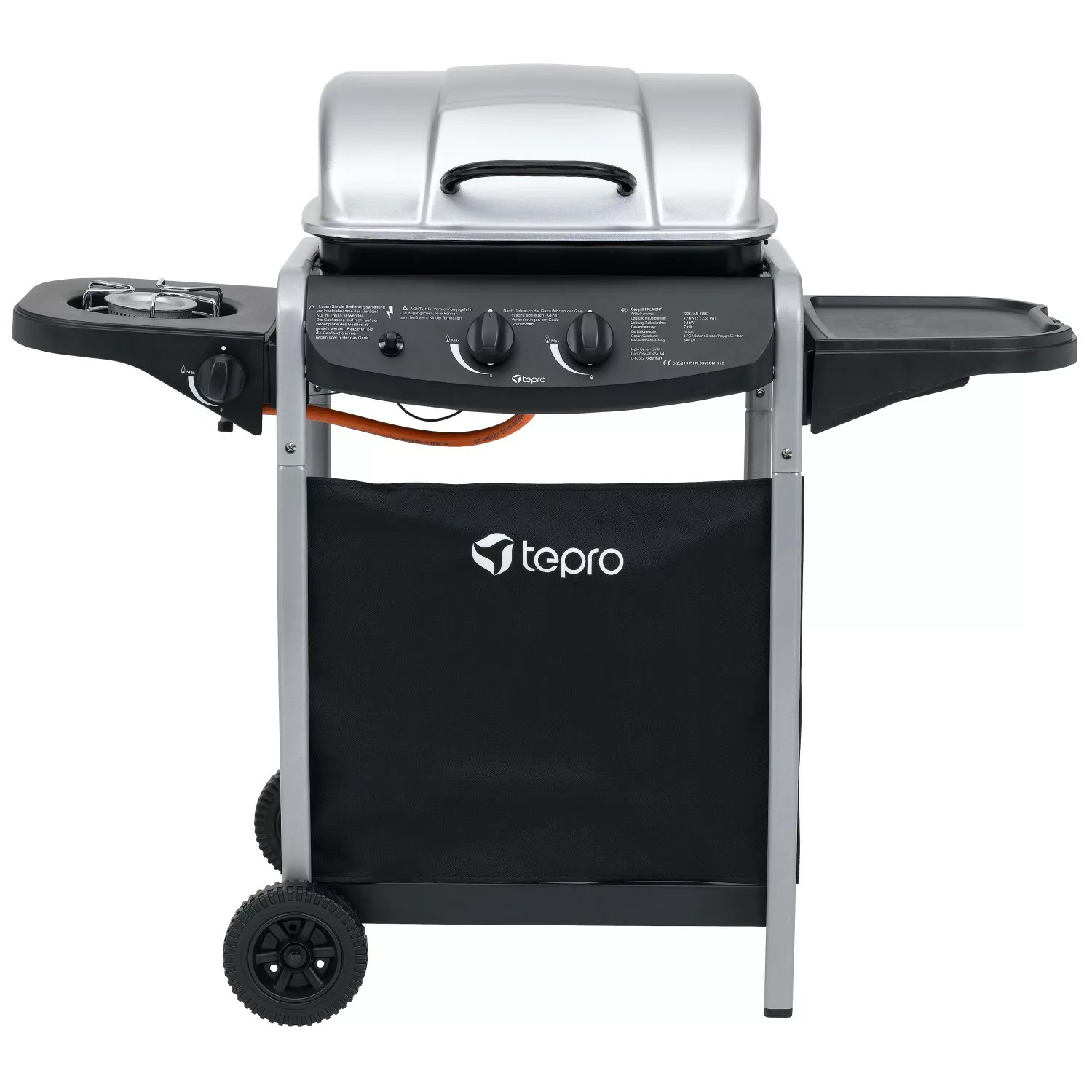 tepro Gasgrill Fremont 112 x 96,5 x 52 cm (B x H x T) Schwarz/Silber günstig online kaufen