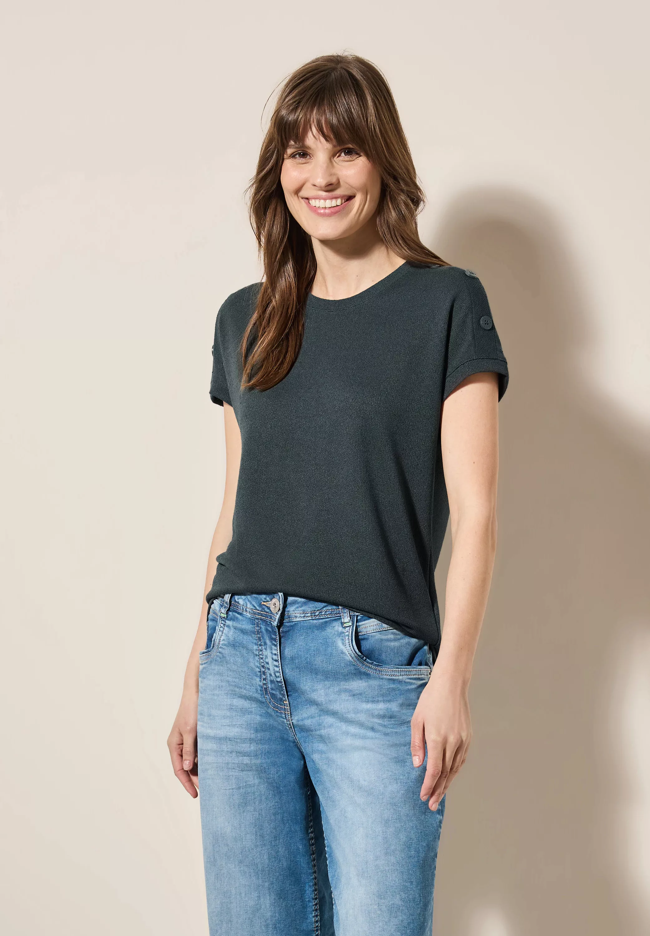 Cecil T-Shirt, aus softem Materialmix günstig online kaufen