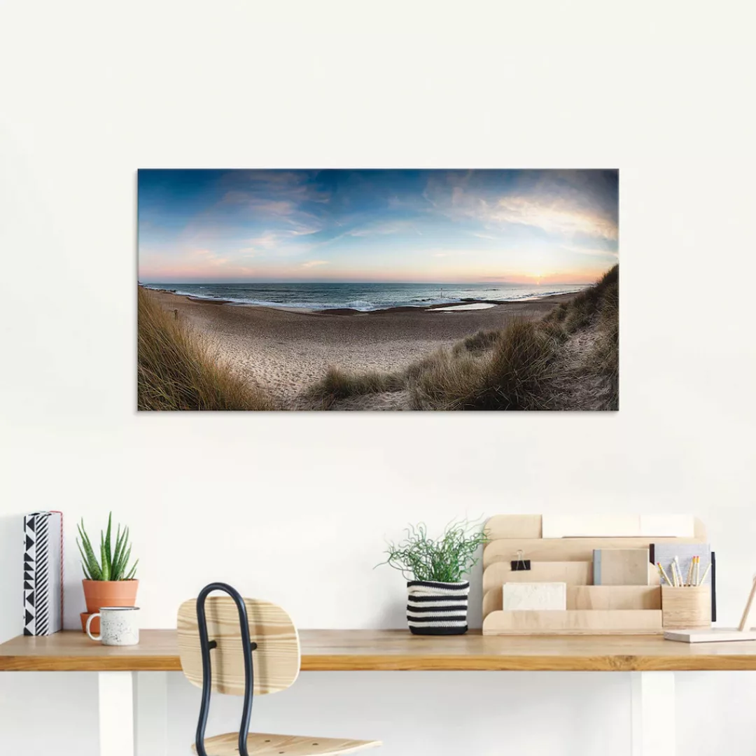 Artland Glasbild "Strand und Sanddünen am Hengistbury Head", Küste, (1 St.) günstig online kaufen