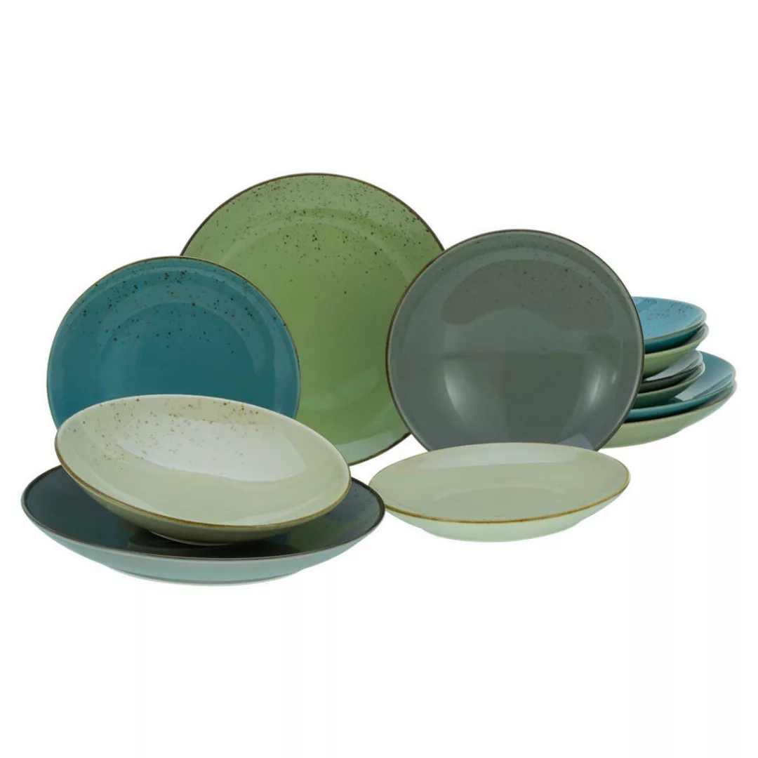 CreaTable Tafelservice NATURE COLLECTION multicolor Steinzeug 12 tlg. günstig online kaufen