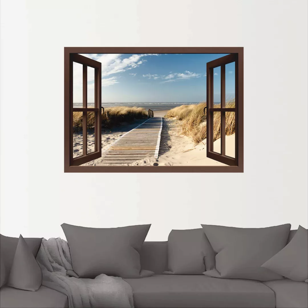 Artland Wandbild »Fensterblick Nordseestrand auf Langeoog«, Fensterblick, ( günstig online kaufen