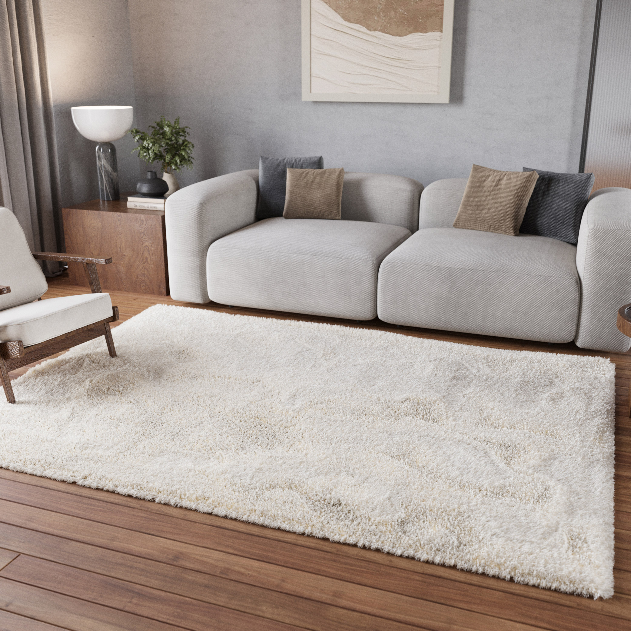 Homie Living Teppich »Parma«, quadratisch, 50 mm Höhe, Hochflor, gewebt, ku günstig online kaufen