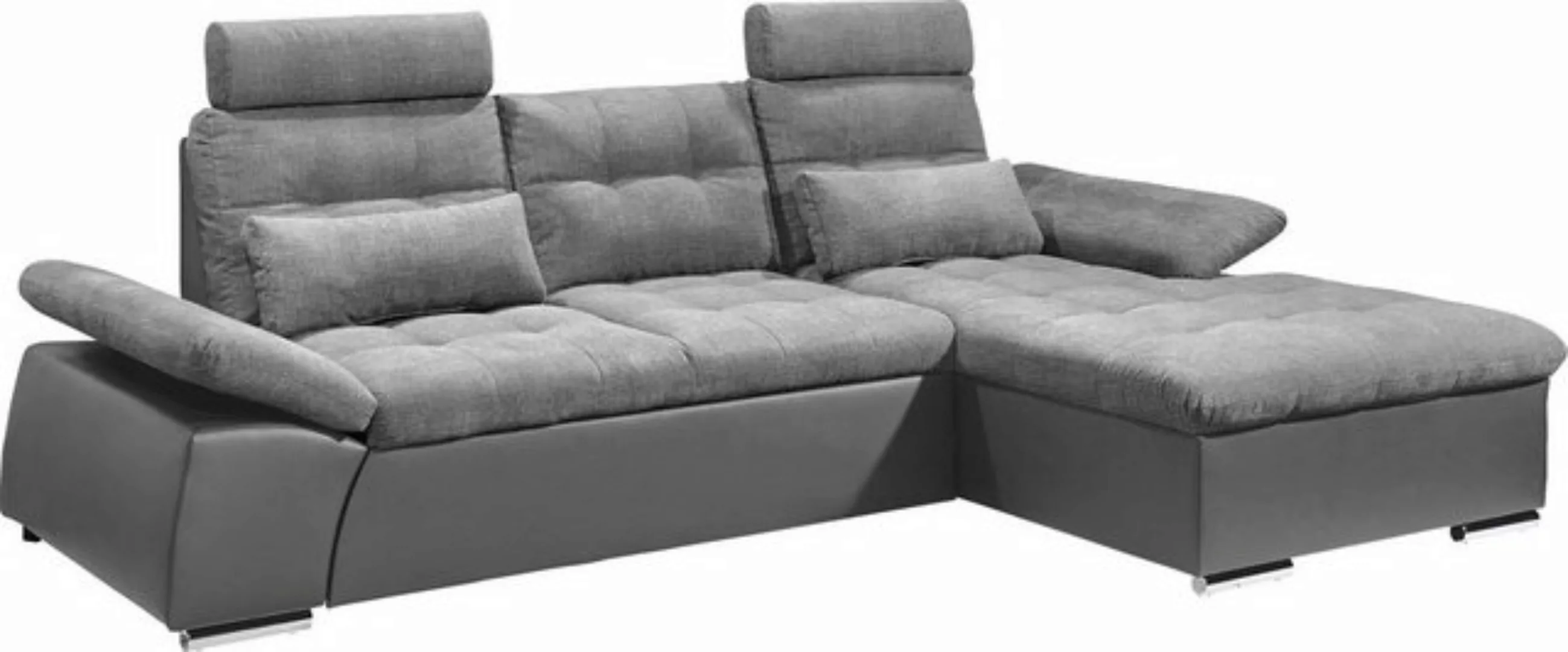 ED EXCITING DESIGN Ecksofa "Jakarta L-Form", mit Bettfunktion, Kopfstützen, günstig online kaufen