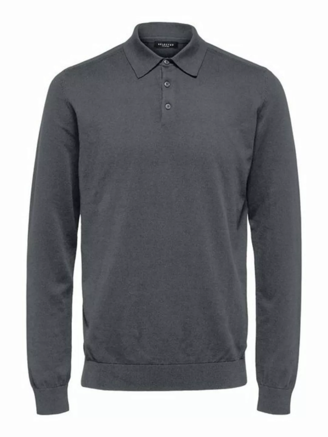 SELECTED HOMME Sweatshirt SLHBERG LS KNIT POLO NOOS günstig online kaufen