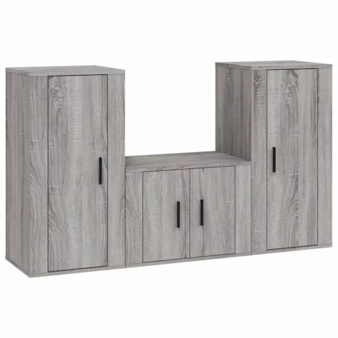 Vidaxl 3-tlg. Tv-schrank-set Grau Sonoma Holzwerkstoff günstig online kaufen