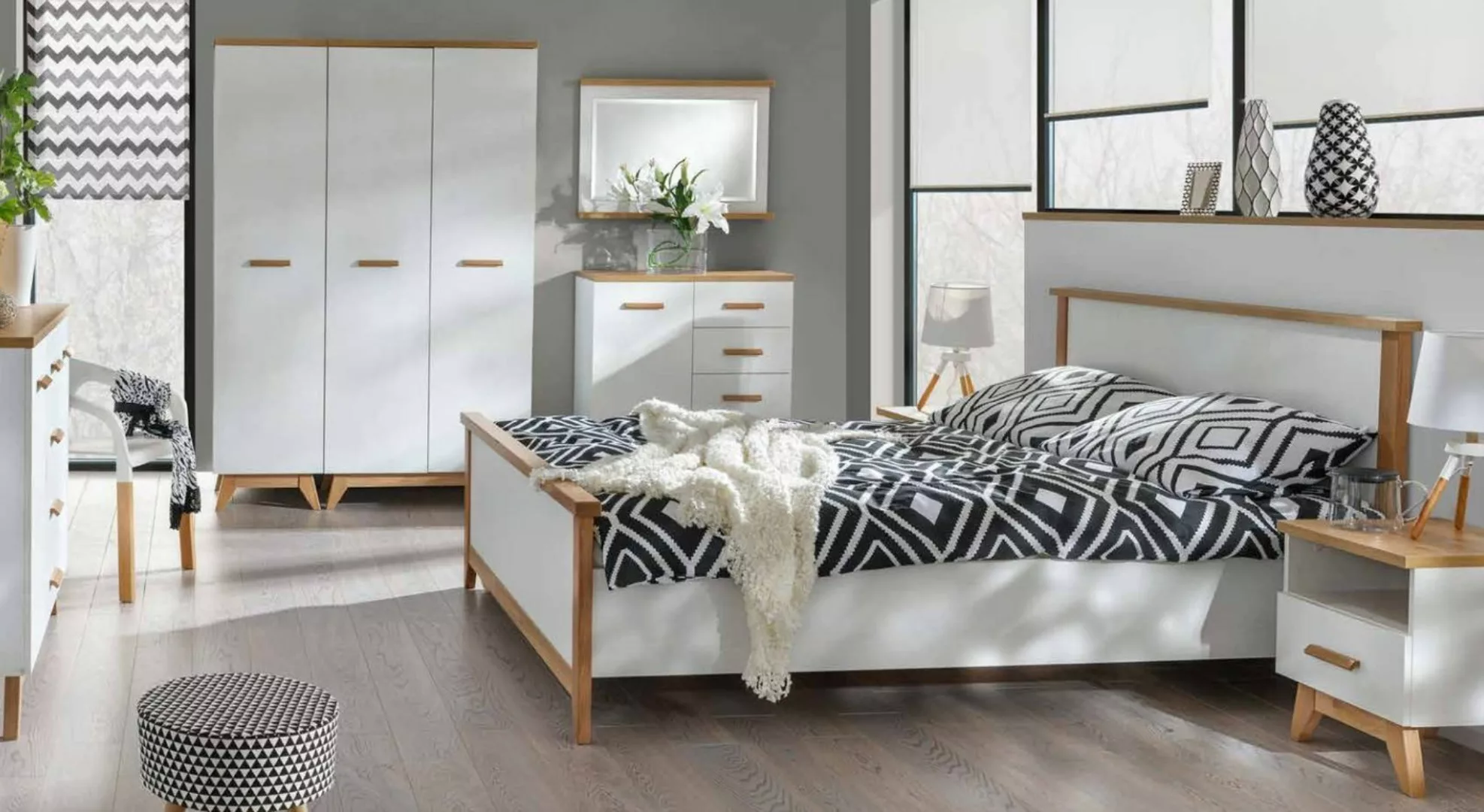 JVmoebel Bett, Modernes Designer Holz Bett Schlafzimmer Edles Polster Möbel günstig online kaufen