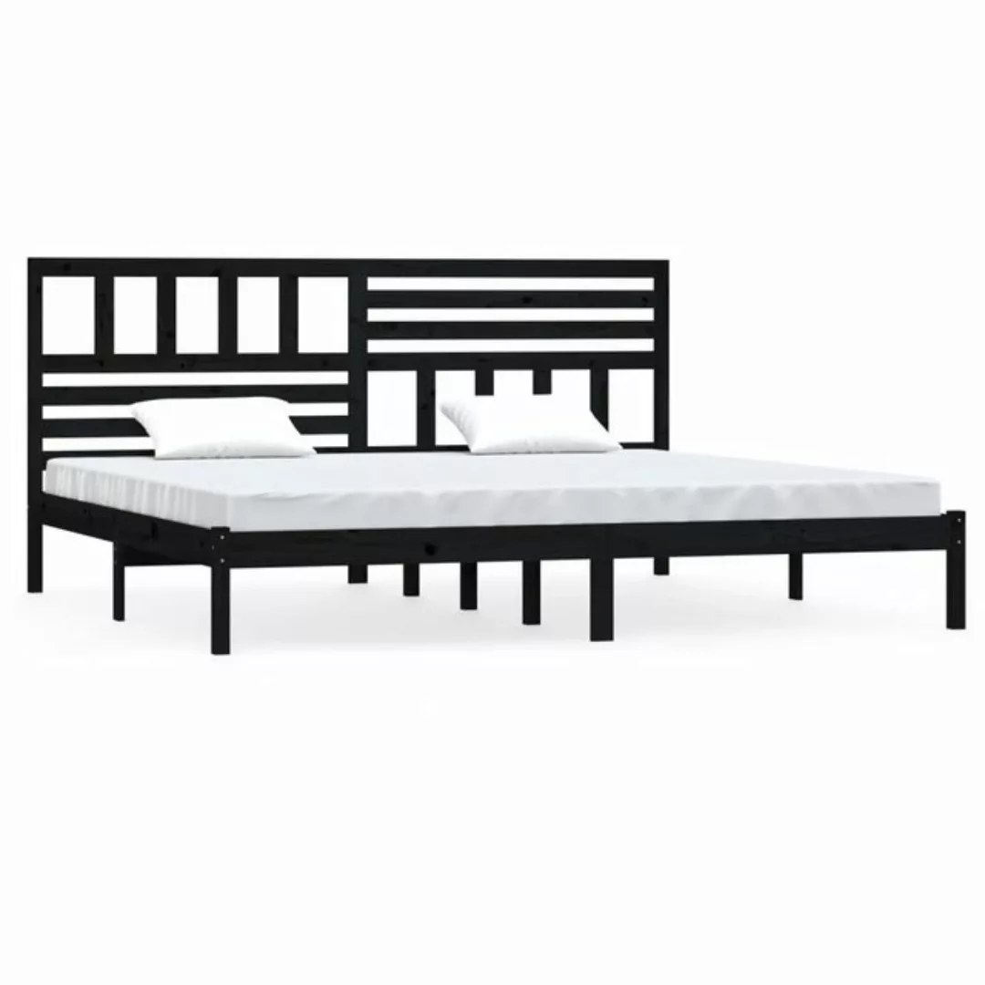 vidaXL Bettgestell Massivholzbett Schwarz Kiefer 200x200 cm Doppelbett Bett günstig online kaufen