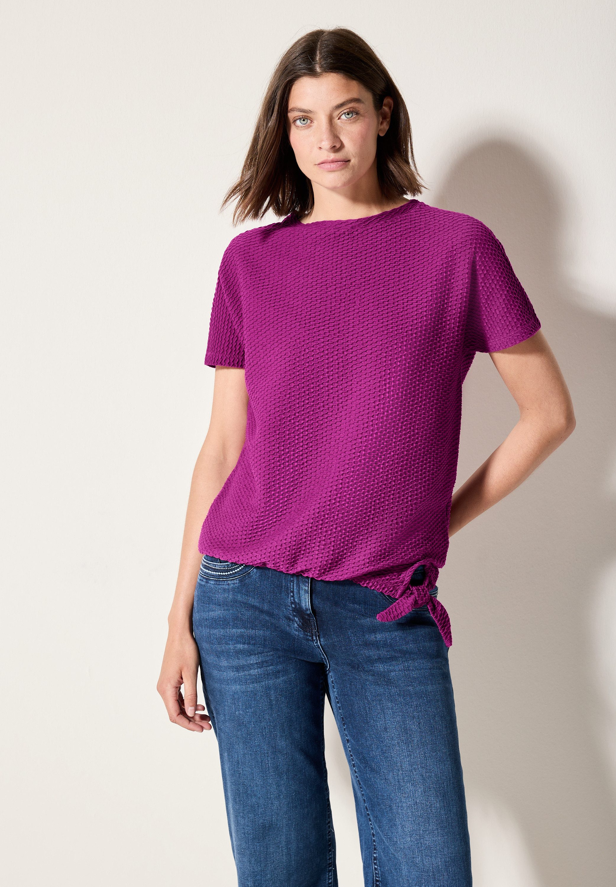 Cecil T-Shirt, mit Knotendetail am Saum günstig online kaufen
